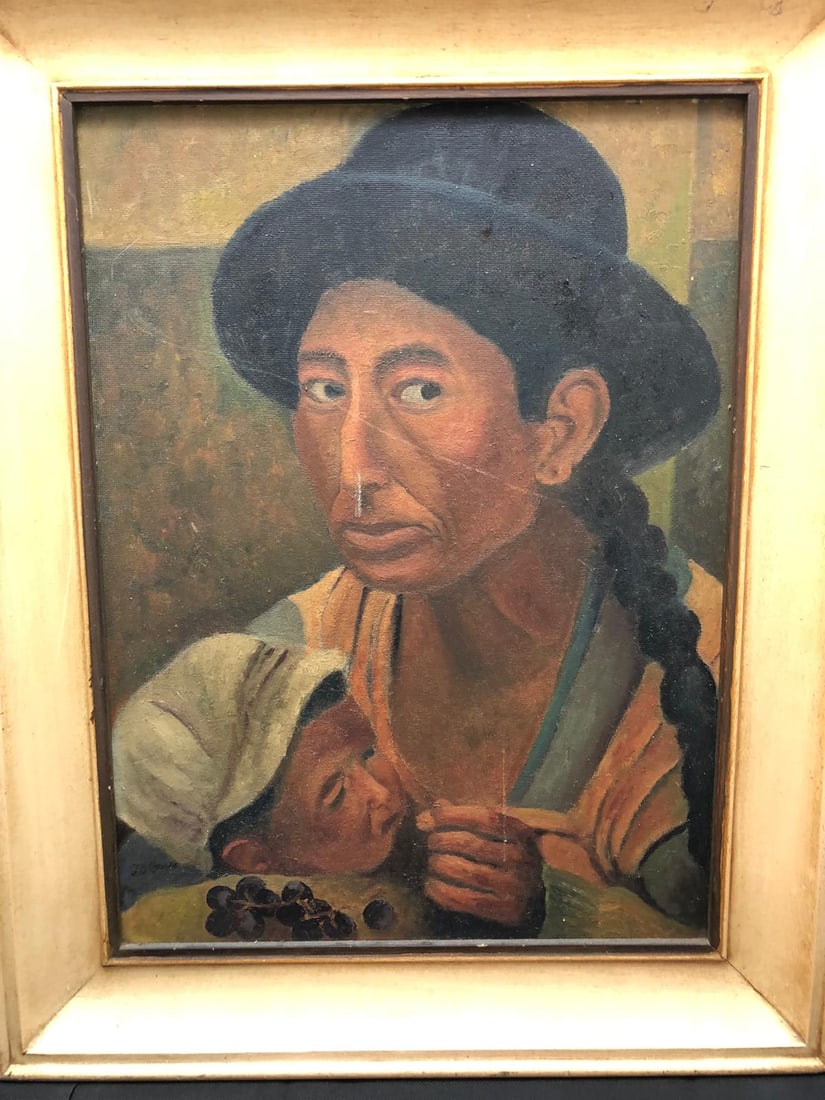 Unknown Artist, Original Oil Painting, On hardboard, Vintage, Signed, - 2