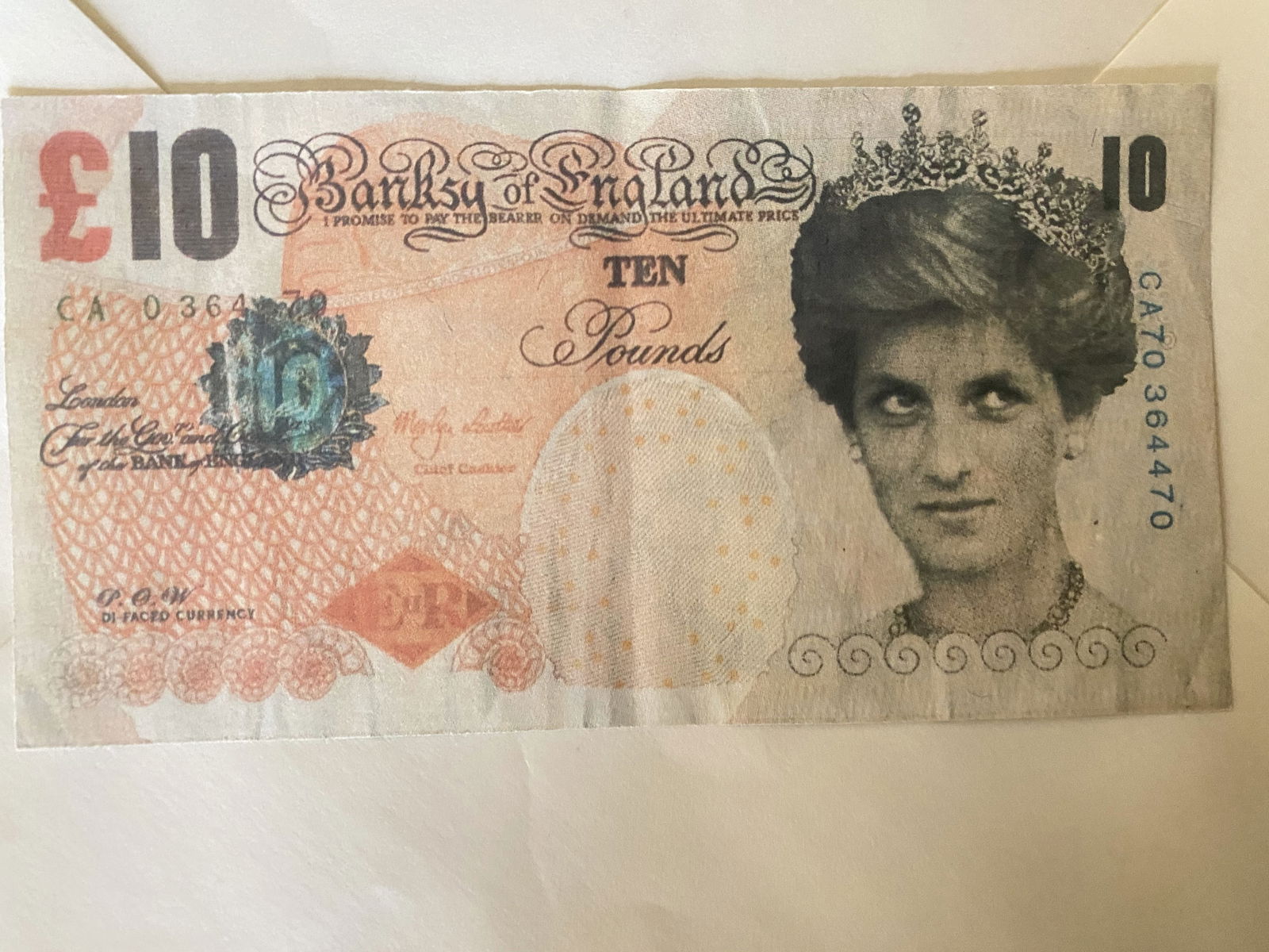 Banksy Di-Faced Tenner Authentic COA + Receipt + Provenance, Original, - 2