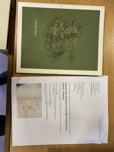 Damien Hirst, Butterfly Drawing, Signed Original Book, Coa, - 11