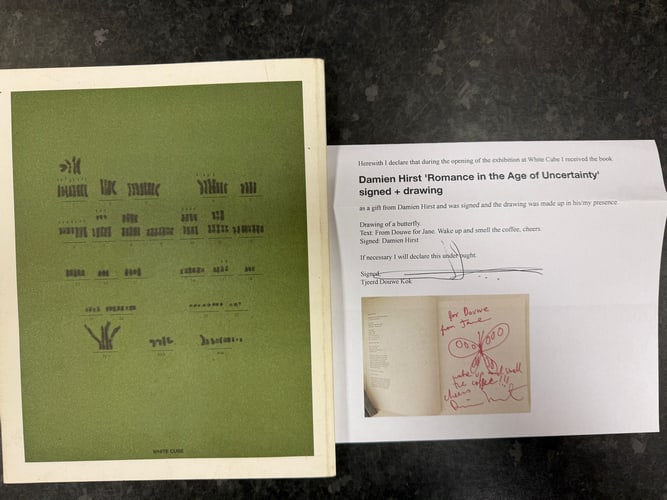 Damien Hirst, Butterfly Drawing, Signed Original Book, Coa, - 6