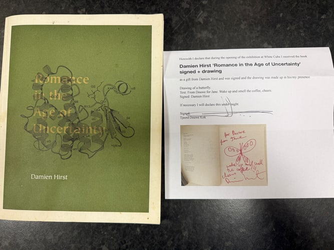 Damien Hirst, Butterfly Drawing, Signed Original Book, Coa, - 7