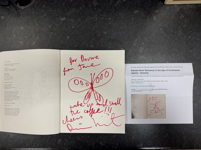 Damien Hirst, Butterfly Drawing, Signed Original Book, Coa, - 8