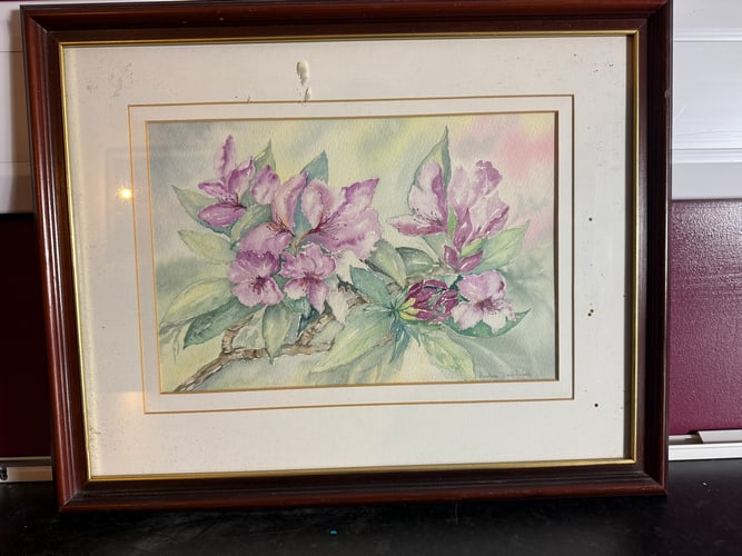 Watercolour Painting of Pink Roses, Signed By The Artist,: Watercolour Painting of Pink Roses, Signed By The Artist, 