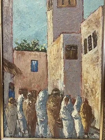 Original Oil Painting On Hardboard. Signed, Yahia - 2