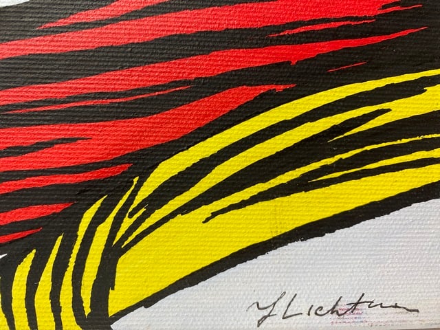 Roy Lichtenstein, (After) Original Vintage, Oil Painting, Signed, - 2