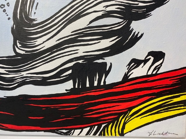 Roy Lichtenstein, (After) Original Vintage, Oil Painting, Signed, - 3