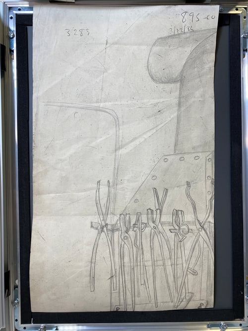 Laurence Stephen Lowry, 1959, Original, Drawing, Hand Signed, - 2