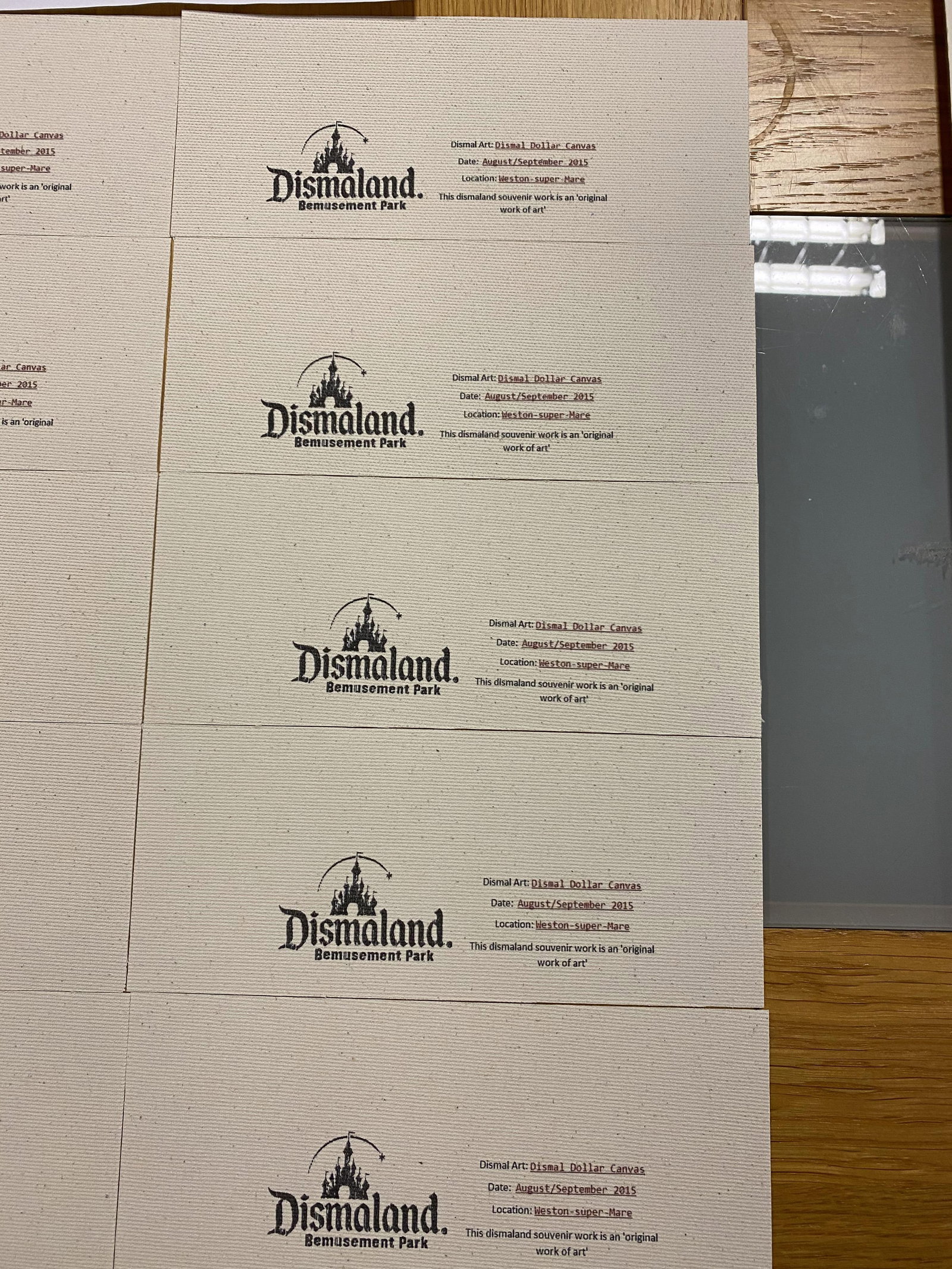 Banksy, Set of 10 Dismal Dollar Canvas Banknotes 2015 - 18