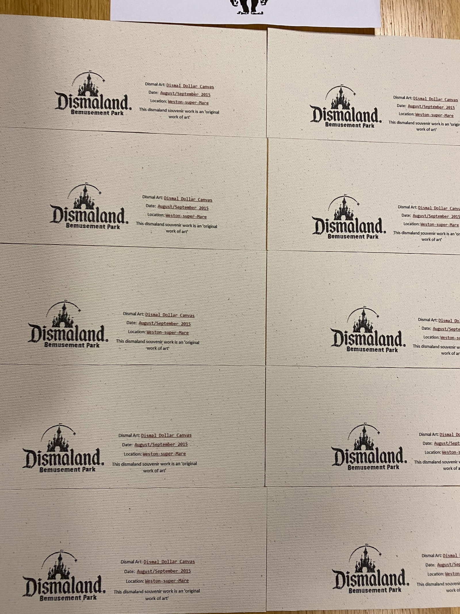 Banksy, Set of 10 Dismal Dollar Canvas Banknotes 2015 - 19