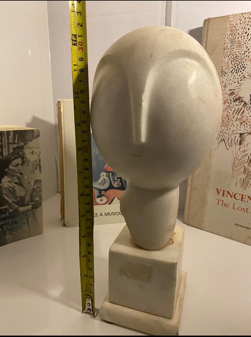 Constantin Brancusi (1876/1957), Marble Head Art Sculpture Signed And Dated 1939 - 16