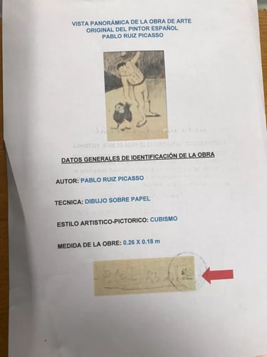 Picasso, (In the manner of) Original, art, hand signed, - 4