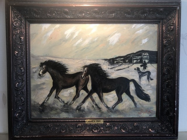 Rashid Al Oraifi, Original, Oil Painting, Signed and Dated: Rashid Al Oraifi, Original, Oil Painting, Signed and Dated 