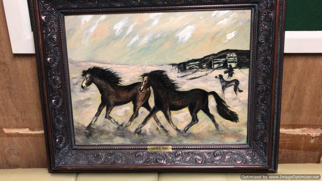 Rashid Al Oraifi, Original, Oil Painting, Signed and Dated - 2