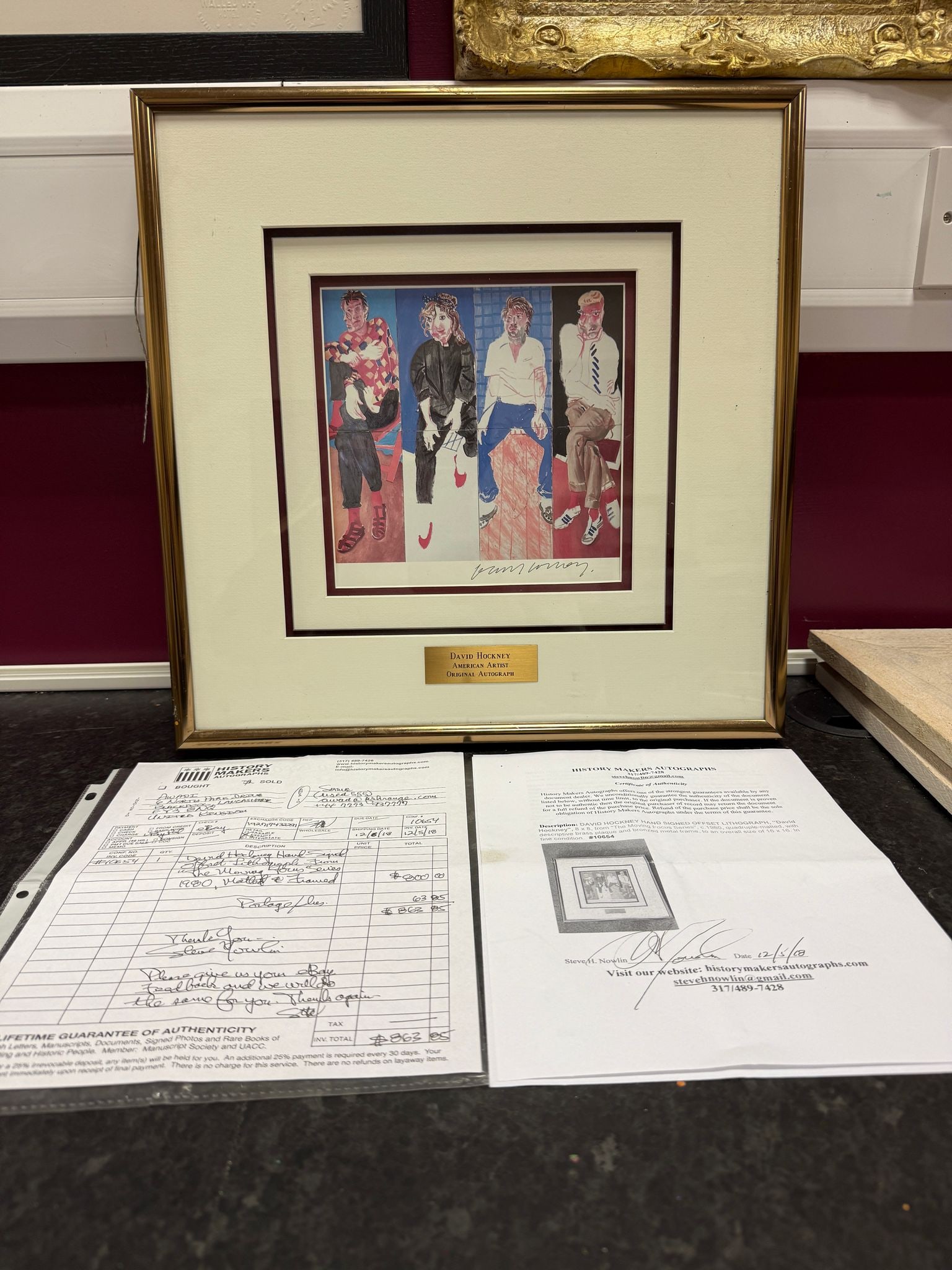 David Hockney 4 Friends, Original, Singed, COA, - 6