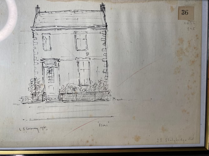 Laurence Stephen Lowry, 1961, Original, Drawing, Hand Signed, - 4