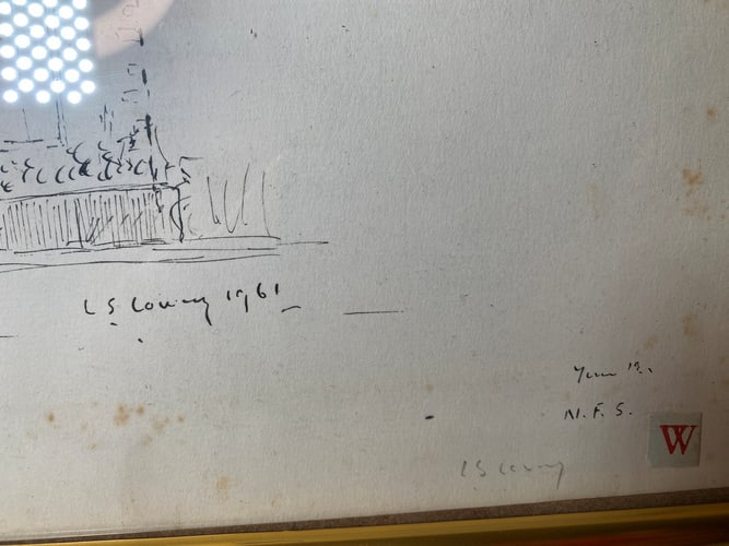 Laurence Stephen Lowry, 1961, Original, Drawing, Hand Signed, - 9