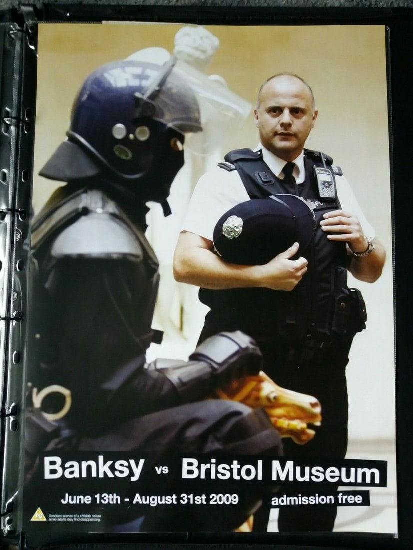 Banksy VS Bristol Museum 2009 Official Exhibition Poster, Copper: Banksy VS Bristol Museum 2009 Official Exhibition Poster Copper This is an Official Banksy Poster from his Bristol Show in 2009 ''Copper'' Size: 58cm x 38cm Excellent