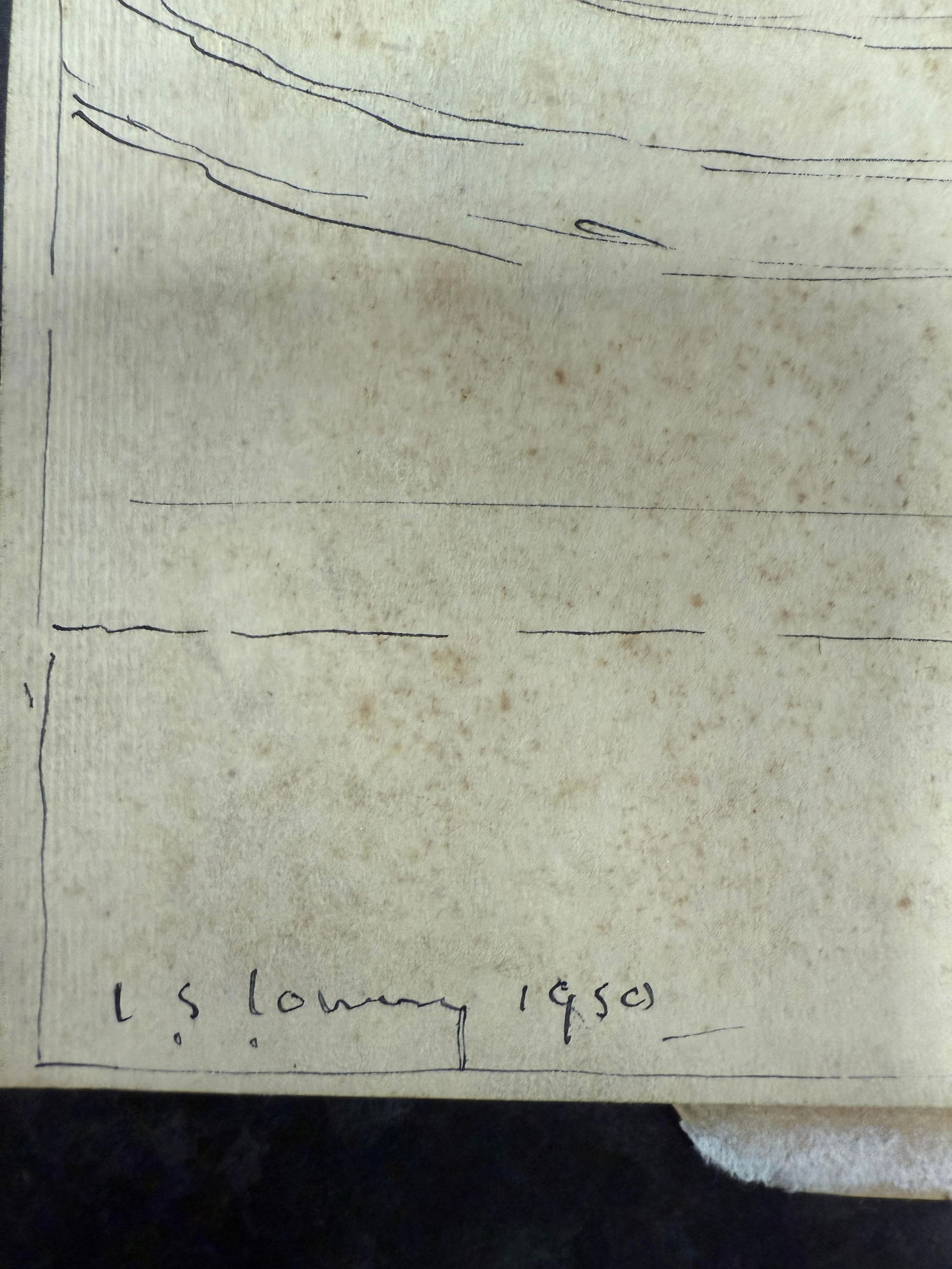 Lowry, 1950, Original, Drawing, Hand Signed, - 3