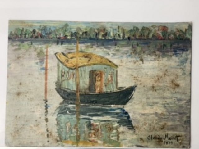 Claude Monet, 1874,Argenteuil Original Oil Painting on hardboard, - 2