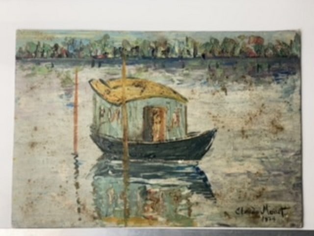 Claude Monet, 1874,Argenteuil Original Oil Painting on hardboard, - 3