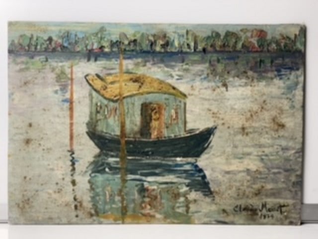 Claude Monet, 1874,Argenteuil Original Oil Painting on hardboard, - 4