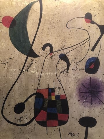 Joan Miro,(In the manner of) Original Oil Painting, Signed, Seal - 3