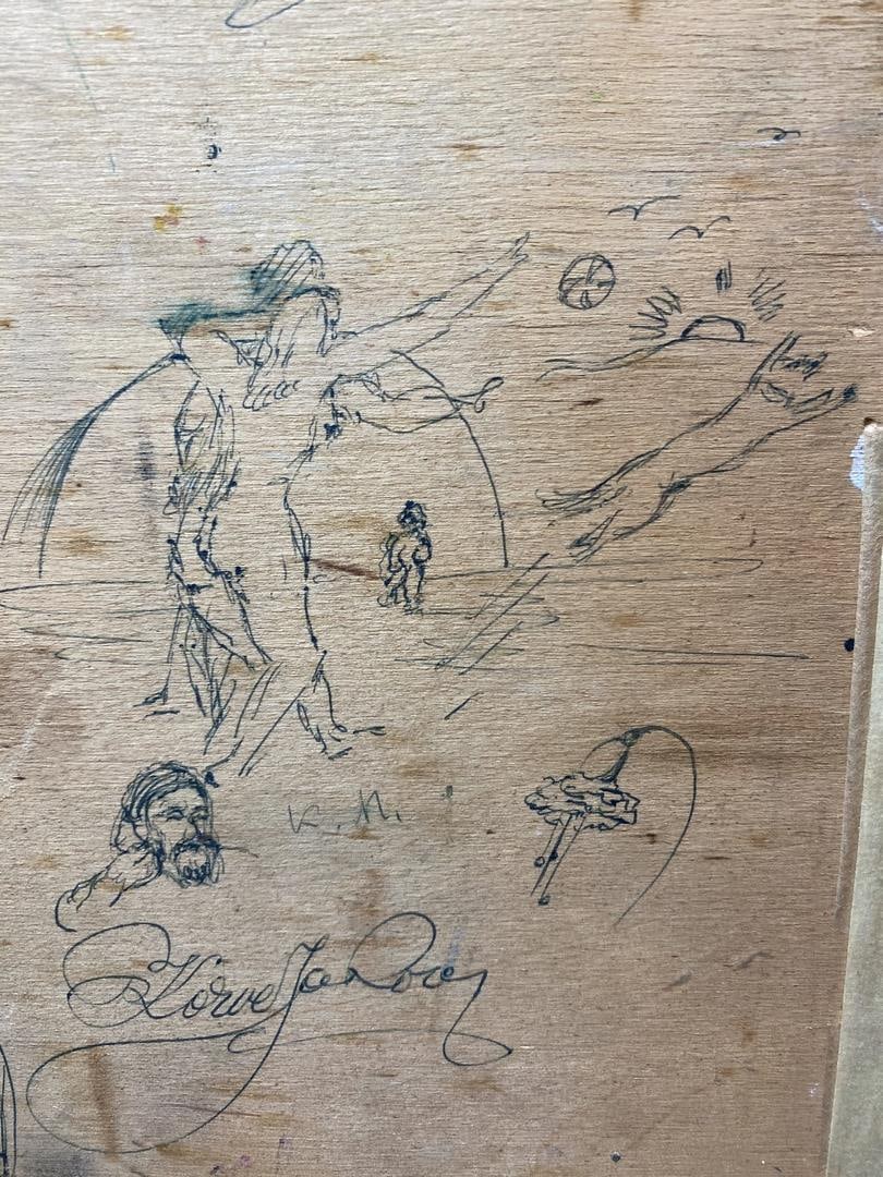 Original Oil Painting On hardboard, Vintage, Signed, Unknown Artist - - 9