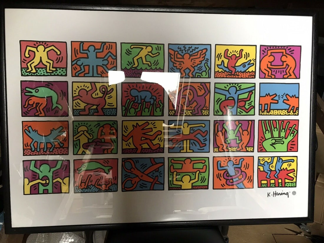 Keith Haring, Retrospect Poster 1989, Signed. Plate Signed - 2