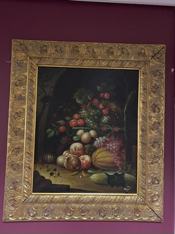Oil Painting, Still Life with Fruit,Original Oil Painting Signed, Framed,: Oil Painting, Still Life with Fruit,Original Oil Painting Signed, Framed, Oil Painting On Hardboard Original Signed, Unknown Artist,