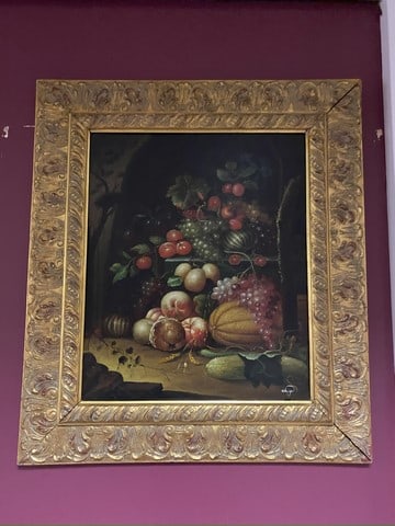 Oil Painting, Still Life with Fruit,Original Oil Painting Signed, Framed, - 4