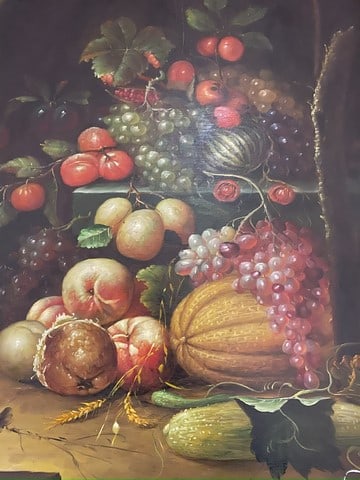 Oil Painting, Still Life with Fruit,Original Oil Painting Signed, Framed, - 7