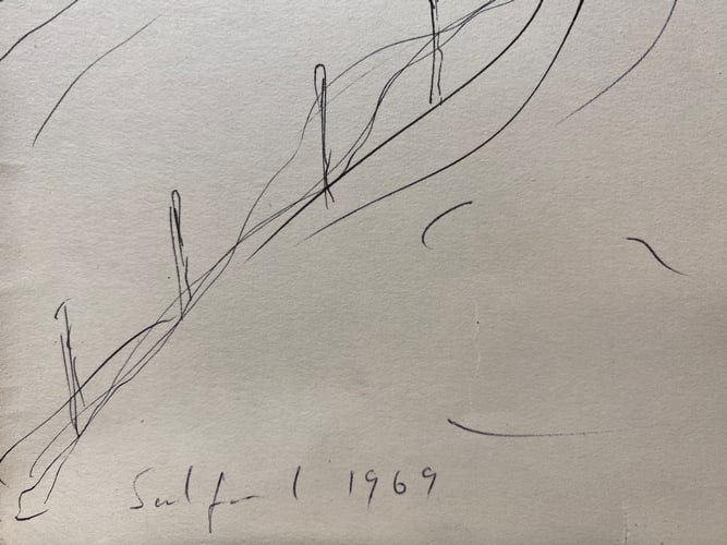 Laurence Stephen Lowry, 1969, Original, Drawing, Hand Signed, - 2