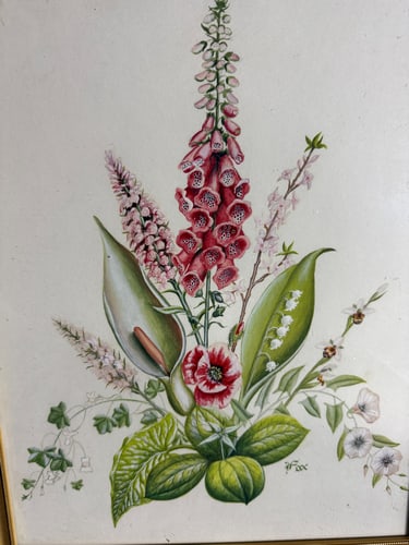 Watercolour, Vintage, Original, Signed, - 3