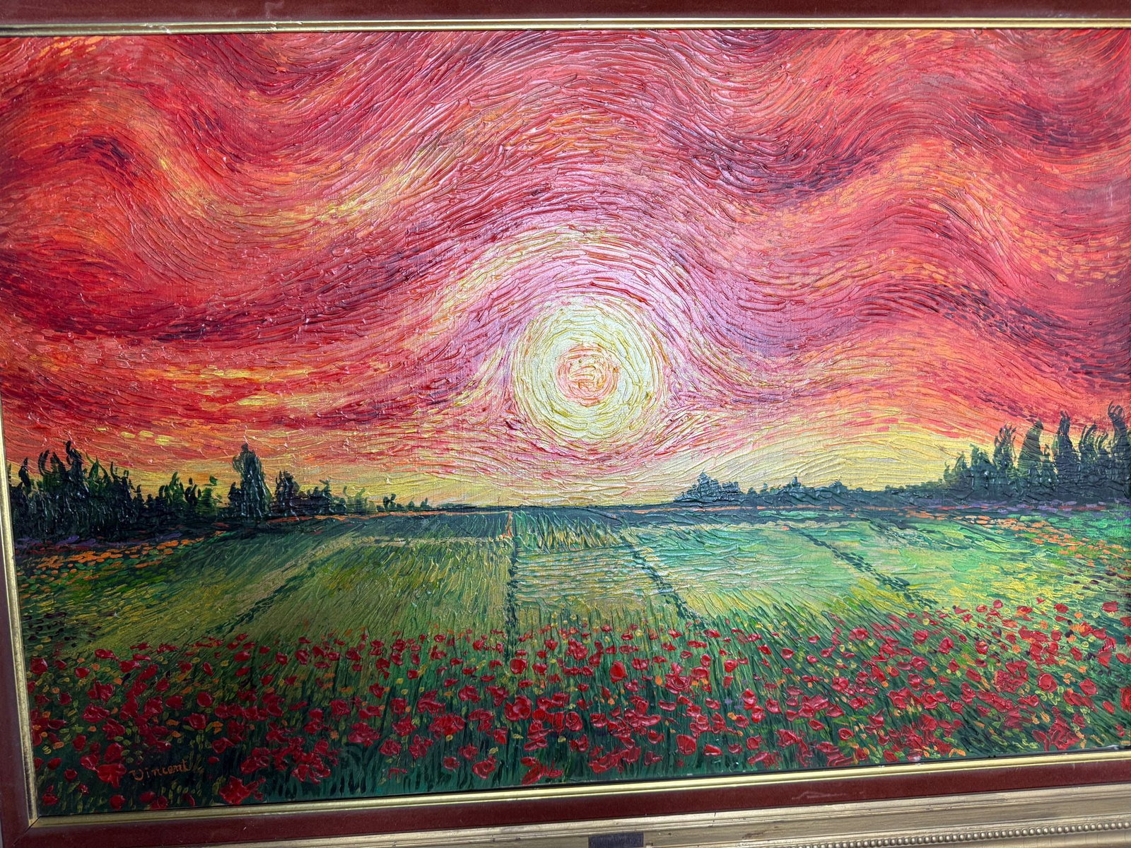 Vincent Van Gogh, (In the manner of) Oil Painting,Signed, Stamp,Wax Seal, Vintage, - 3