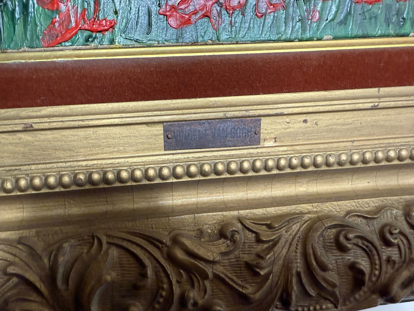 Vincent Van Gogh, (In the manner of) Oil Painting,Signed, Stamp,Wax Seal, Vintage, - 5