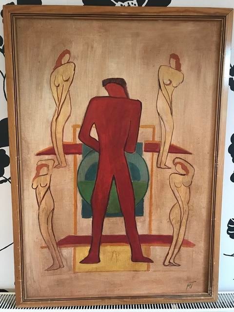 Janos Mattis Teutsch, Original Oil Painting,on Hardboard, Signed, 1920s, Invoice,: Janos Mattis Teutsch, Original Oil Painting,on Hardboard, Signed, 1920s, Measurements Approximately- 84cm 70cm 30 years in provenance by private Collection and 10 years by another art collector. its