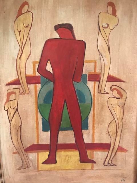 Janos Mattis Teutsch, Original Oil Painting,on Hardboard, Signed, 1920s, Invoice, - 2