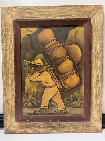 Diego Rivera Pottery Carrier: Diego Rivera Potter Carrier The vividly colorful style of this contem-porary Mexican Master has fostered the new school of painting which flourishes innLatin America.