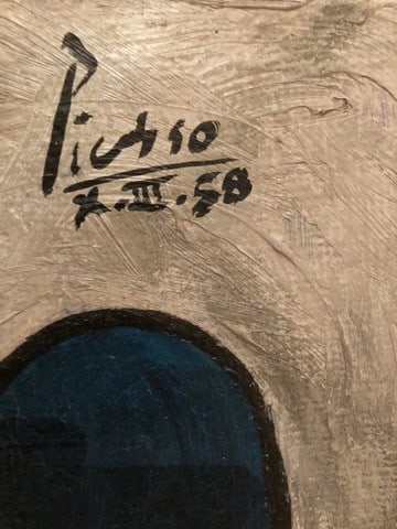 Picasso (In the manner of) Original, Oil Painting, Signed and Dated - 3