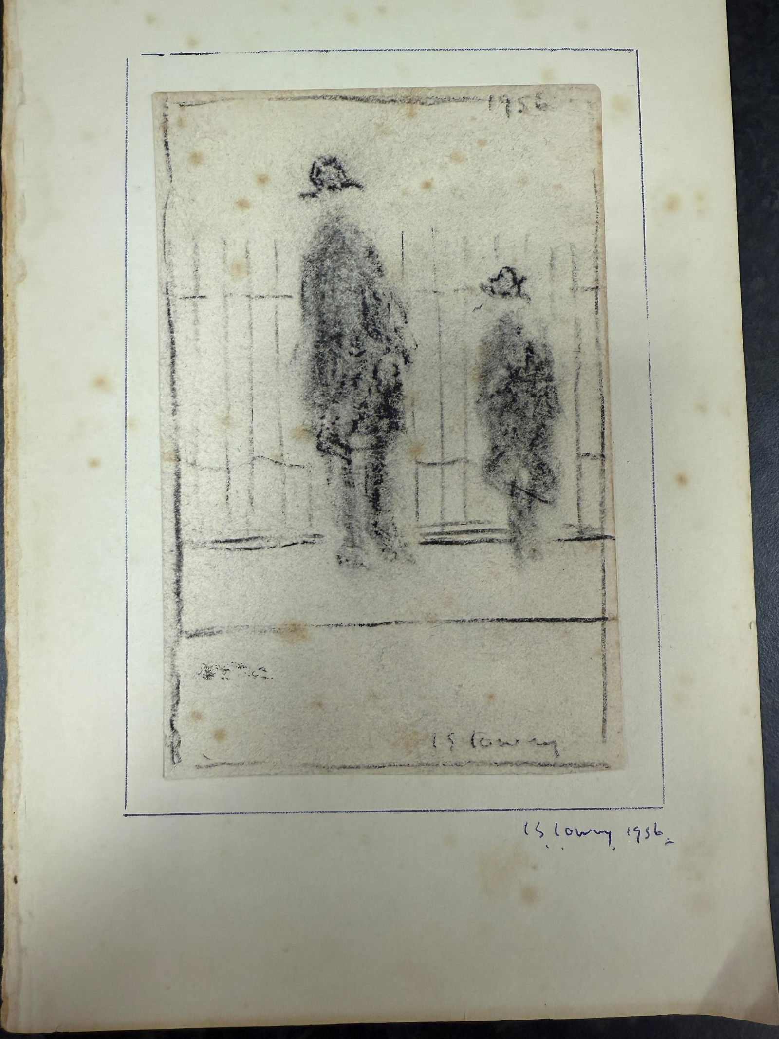 Lowry, 1956, Original, Drawing, Hand Signed,: Lost Art Collections. L.S.Lowry “Lost Treasure” Part of the history of the artists Lowry As most of you know that full Provenance is impossible to get a from a dead people. If
