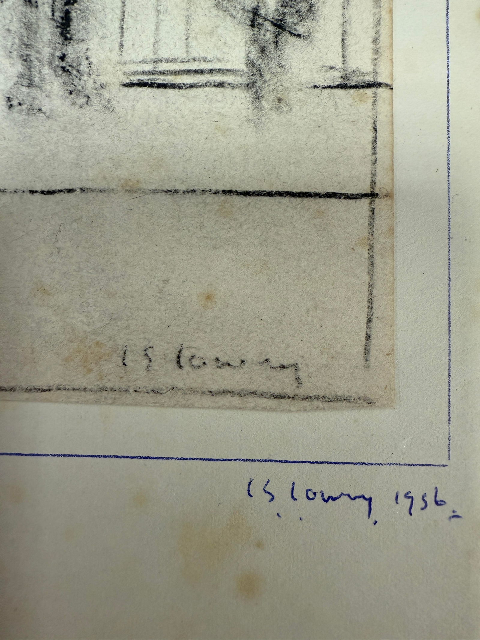 Lowry, 1956, Original, Drawing, Hand Signed, - 3