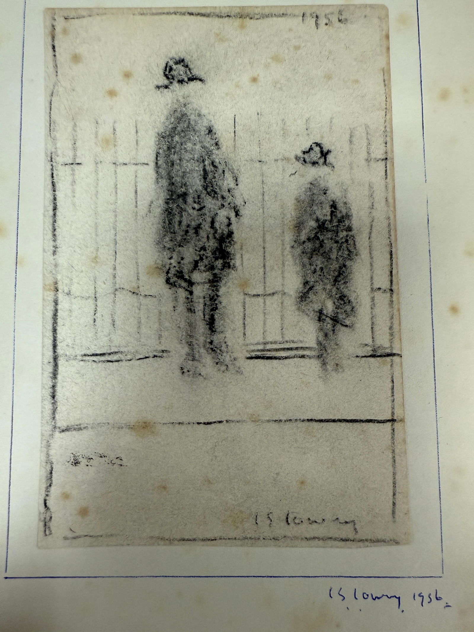 Lowry, 1956, Original, Drawing, Hand Signed, - 4