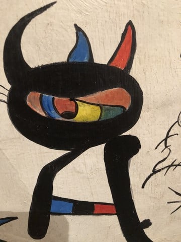 Joan Miro, (In the manner of), Original Oil Painting, Signed, Seal - 3