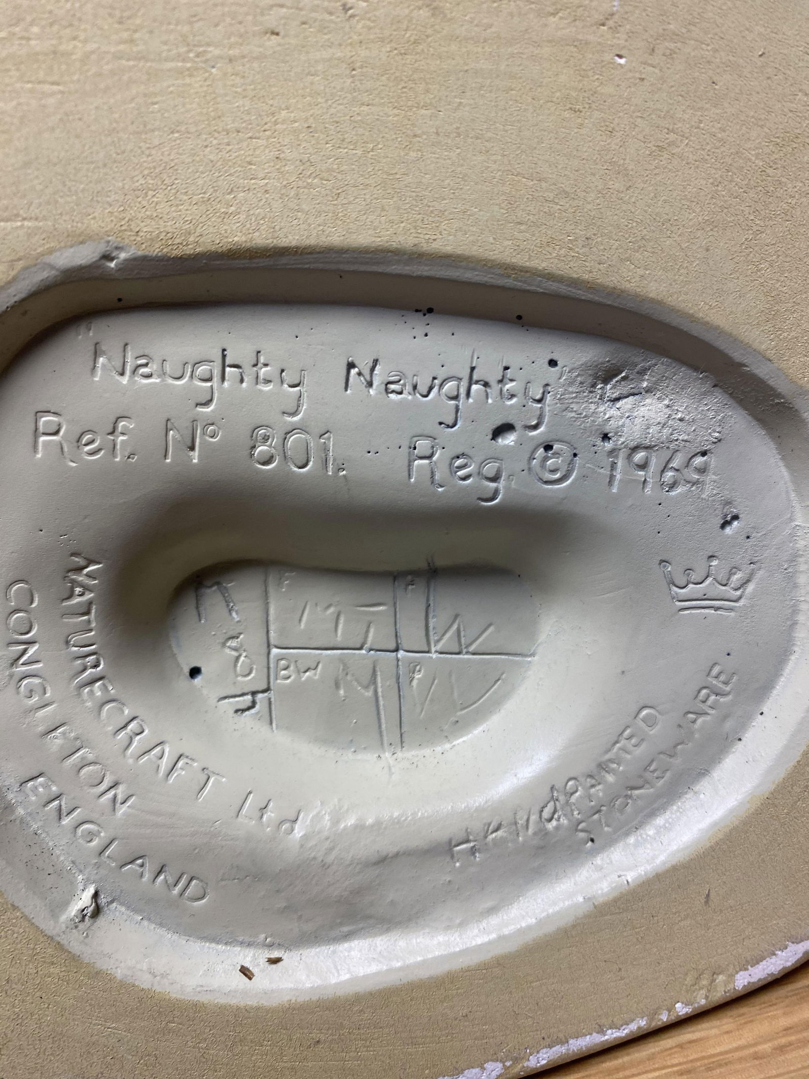 Naughty Naughty Art Sculpture Man And Dog Signed And Dated 1969 - 7