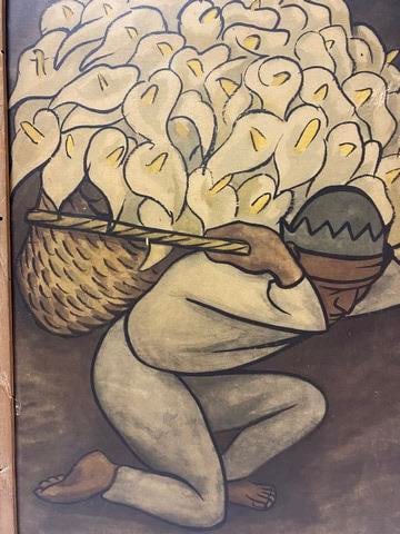 Diego Rivera - Man with Lilies, Signed Lithograph - 3