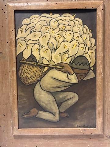 Diego Rivera - Man with Lilies, Signed Lithograph - 8
