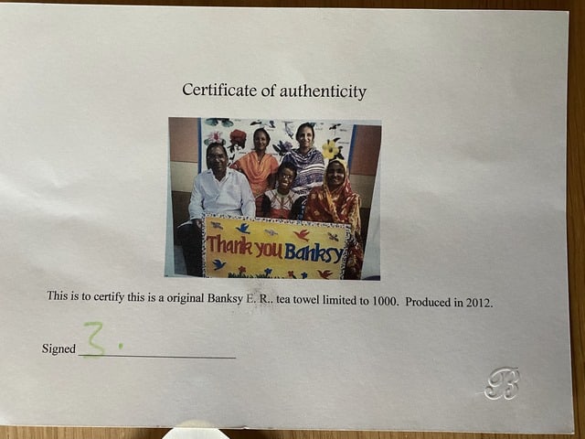 Banksy, 'Union Jack' tea towel 2012, Limited OF /1000 - 2