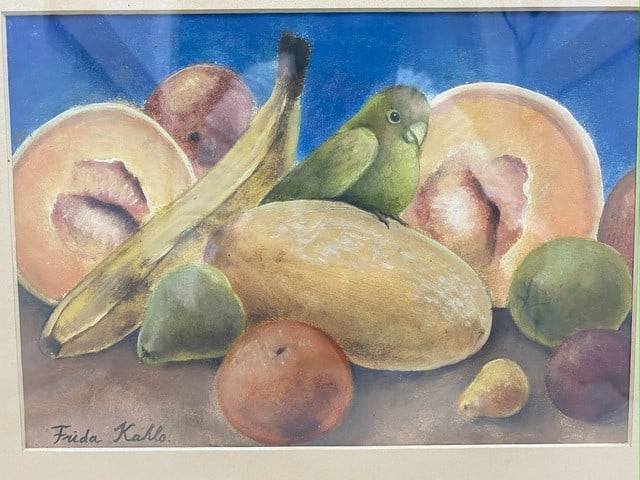 Frida Kahlo - Still Life Fruit with Bird Signed - 5