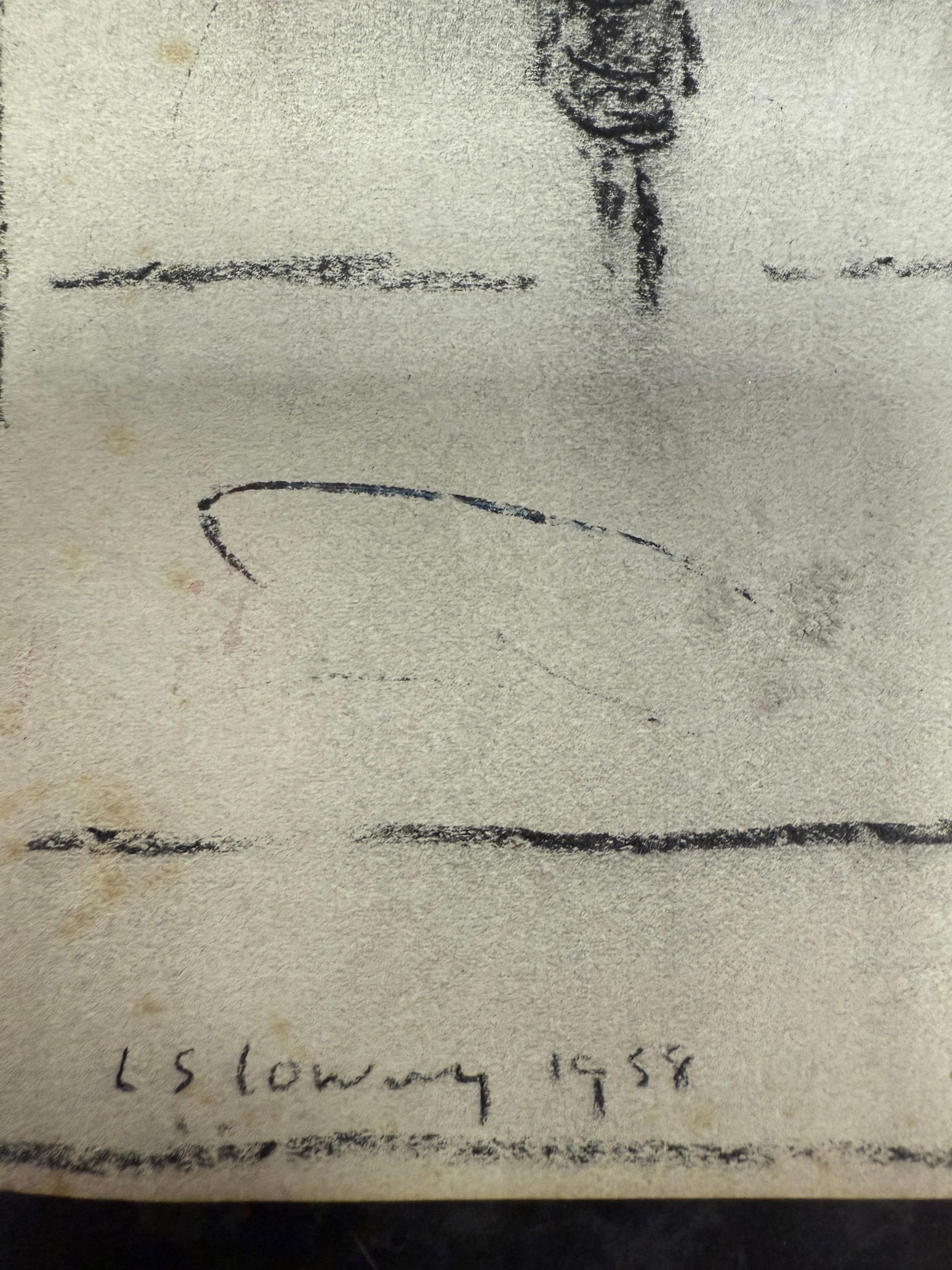 Laurence Stephen Lowry, 1958, Original, Drawing, Hand Signed, - 5