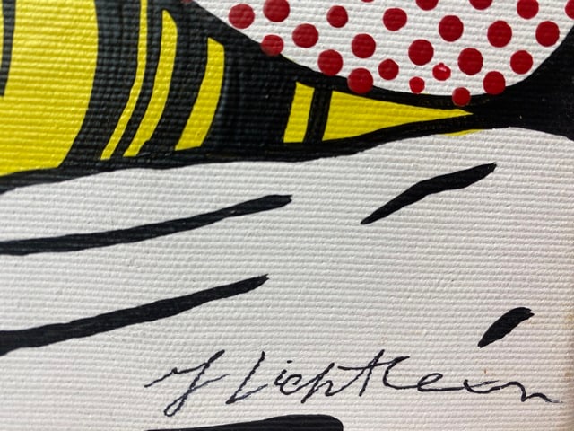 Roy Lichtenstein, (After) Original Vintage, Oil Painting, Signed, - 2